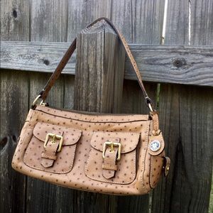 Dooney and Bourke Ostrich Tan Barrel Purse Bag